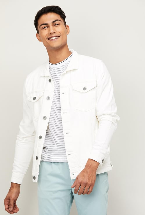 FORCA Men Solid Denim Casual Jacket