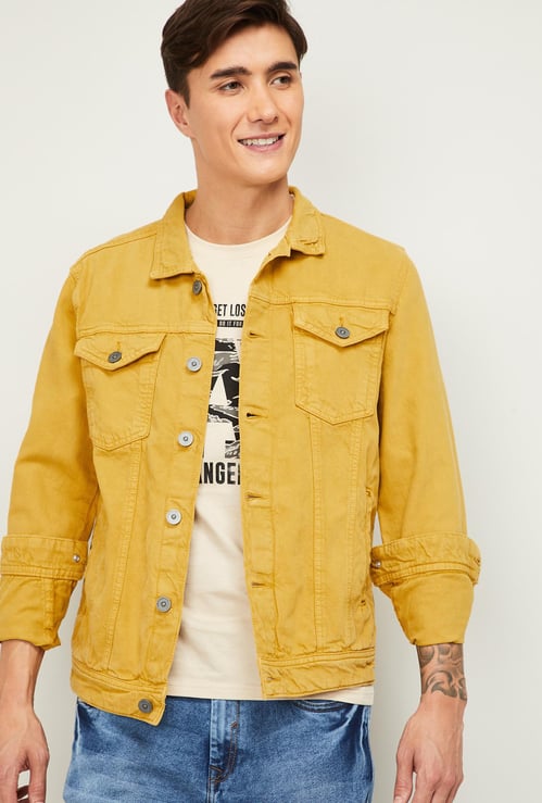 FORCA Men Solid Denim Jacket
