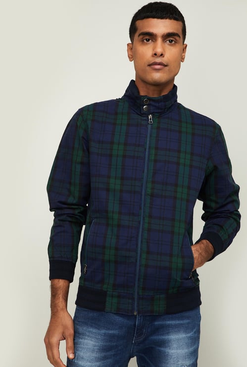 BOSSINI Men Checked Bomber Jacket