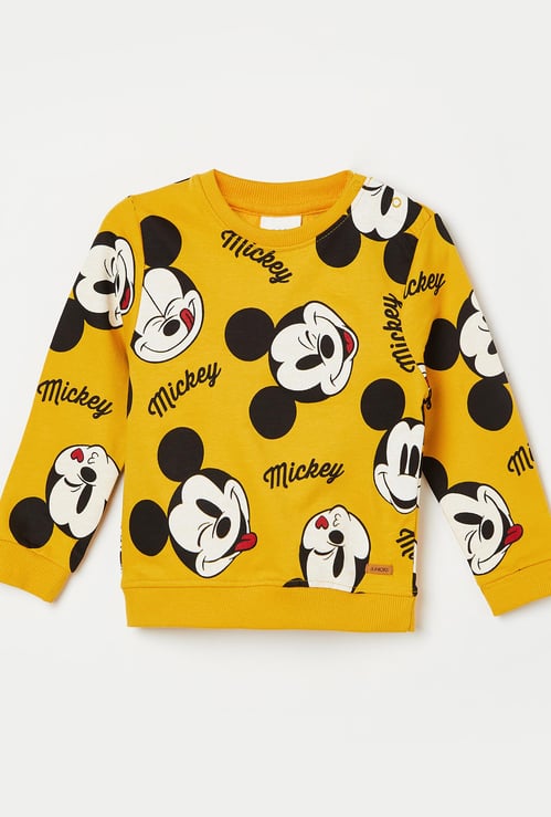 JUNIORS Boys Mickey Mouse Print Full Sleeves Sweatshirt