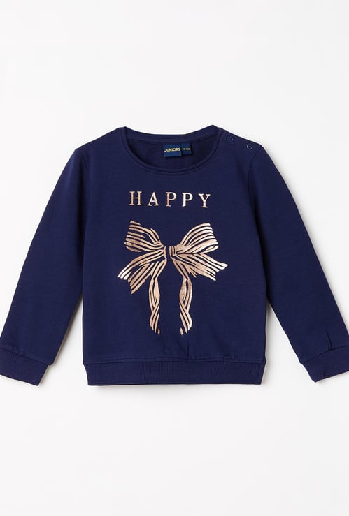 JUNIORS Girls Printed Full Sleeves Sweatshirt