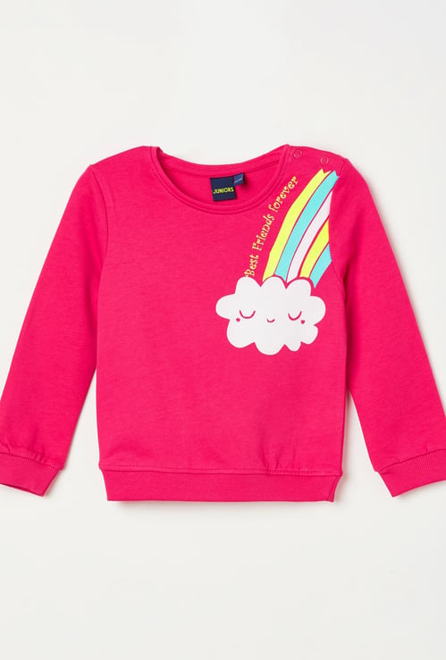 JUNIORS Girls Printed Full Sleeves Sweatshirt
