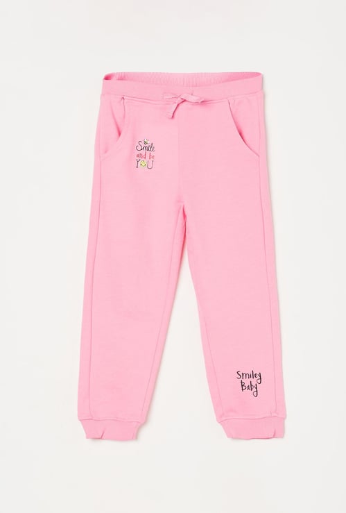 JUNIORS Girls Textured Elasticated Track Pants