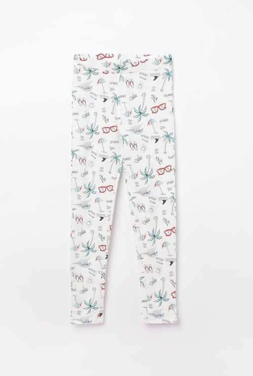 FAME FOREVER YOUNG Girls Printed Elasticated Leggings