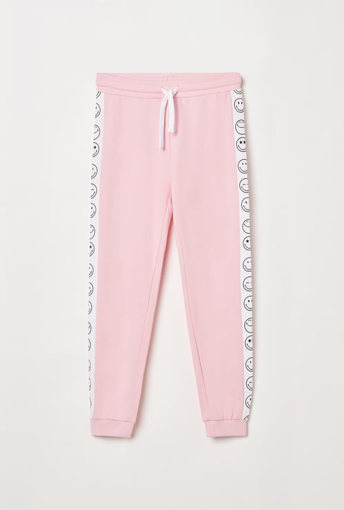 FAME FOREVER YOUNG Printed Drawstring Waist Joggers