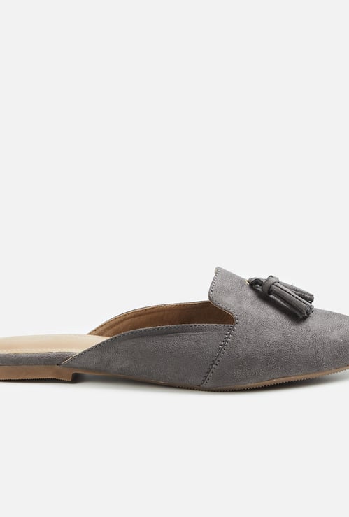 GINGER Women Pointed-Toe Tasselled Mules