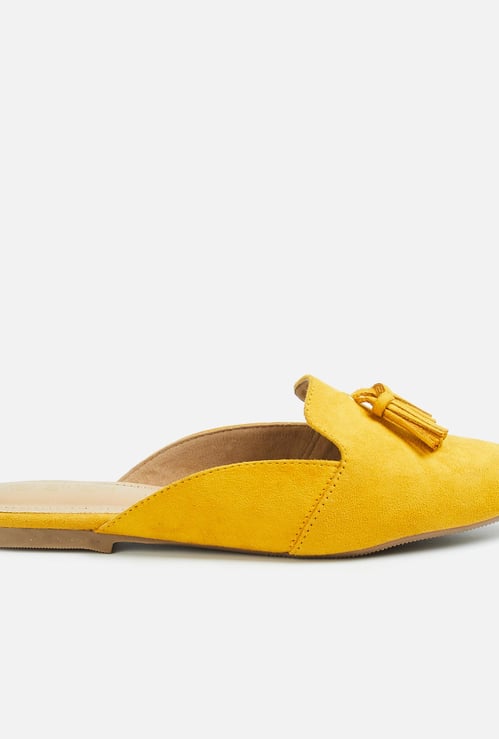GINGER Women Pointed-Toe Tasselled Mules