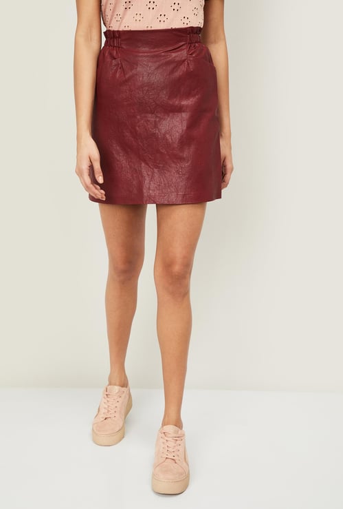 ONLY Women Textured Woven Mini Skirt