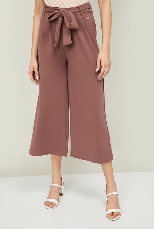 VAN HEUSEN Women Solid Culottes with Tie-Up Waist