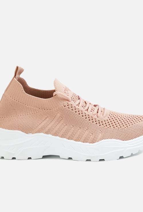 GINGER Women Textured Sock-Knit Shoes