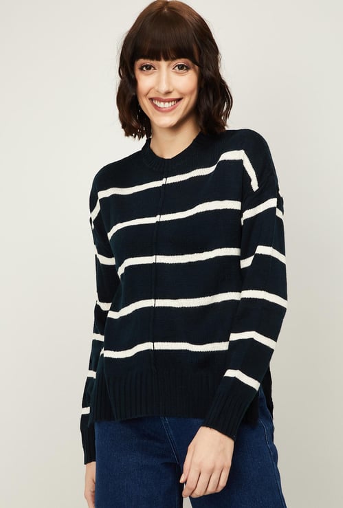 CODE Women Striped Pullover Sweater