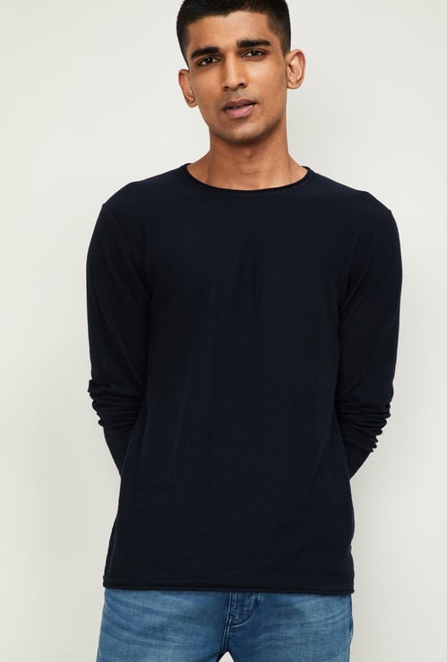 JACK & JONES Men Solid Full Sleeves Sweater