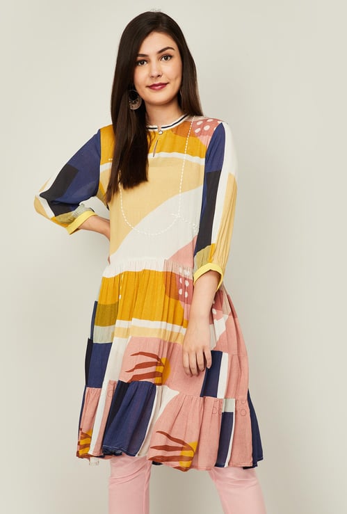 W Women Printed Tiered Dress