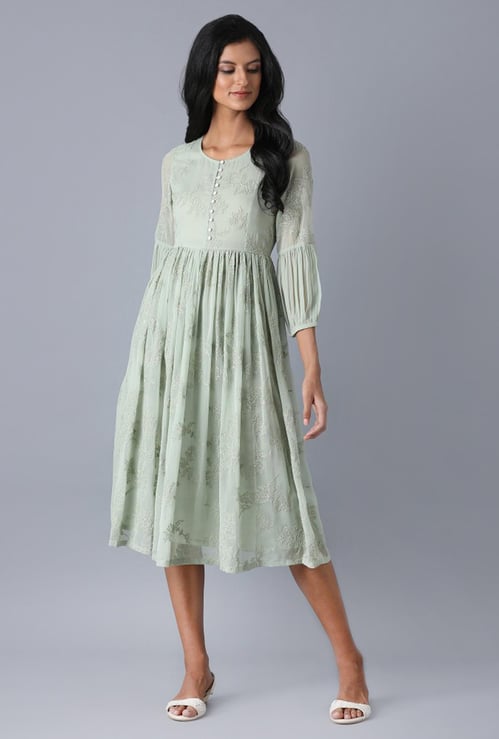 W Women Embroidered A-Line Dress