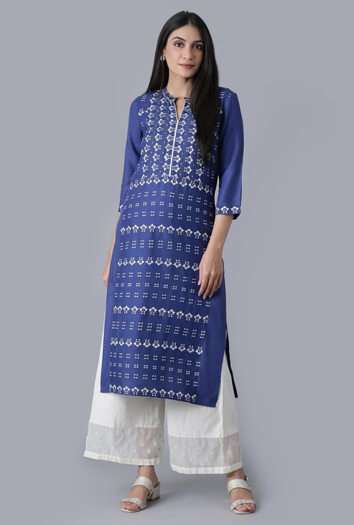 W Women Printed Straight Kurta