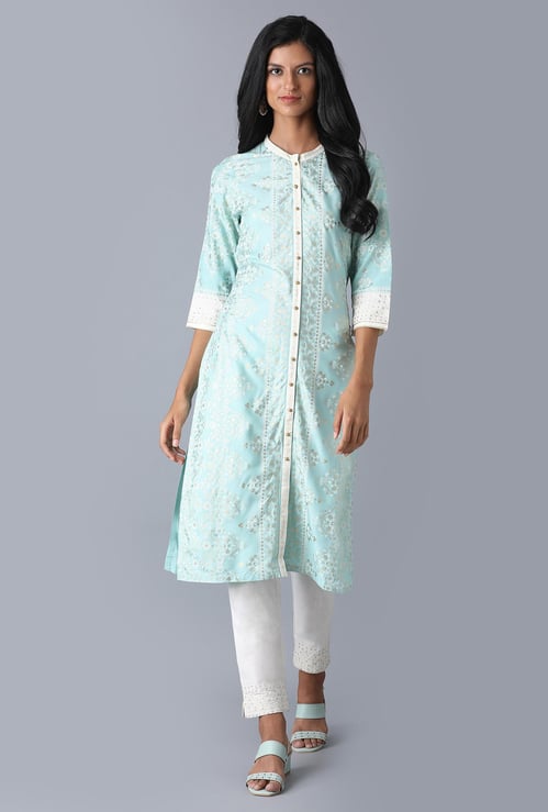 W Women Printed Straight Kurta