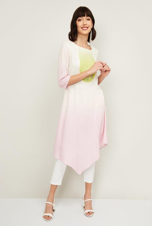 W Women Printed Asymmetrical Kurta