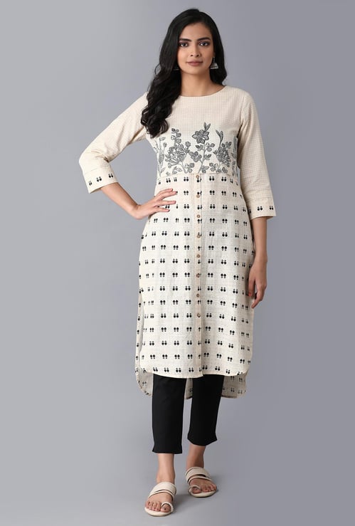W Women Printed Straight Kurta