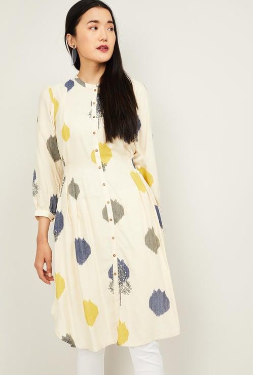 W Women Printed Three-Quarter Sleeves Straight Kurta