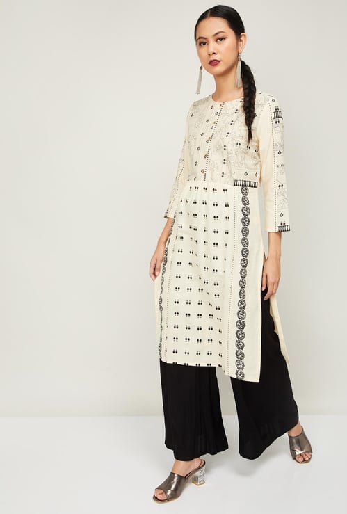 W Women Printed Straight Kurta