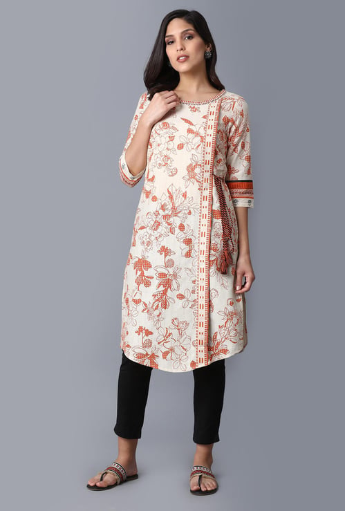 W Women Printed Straight Kurta