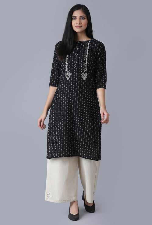 W Women Printed Straight Kurta