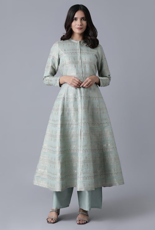 W Women Printed Flared Kurta with Palazzos