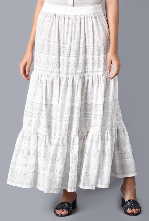 W Women Printed Elasticated A-line Skirt