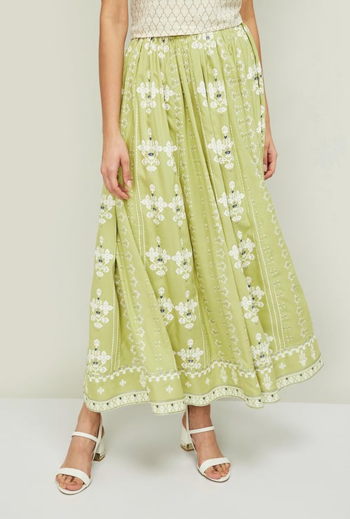 W Women Printed Elasticated Maxi Skirt