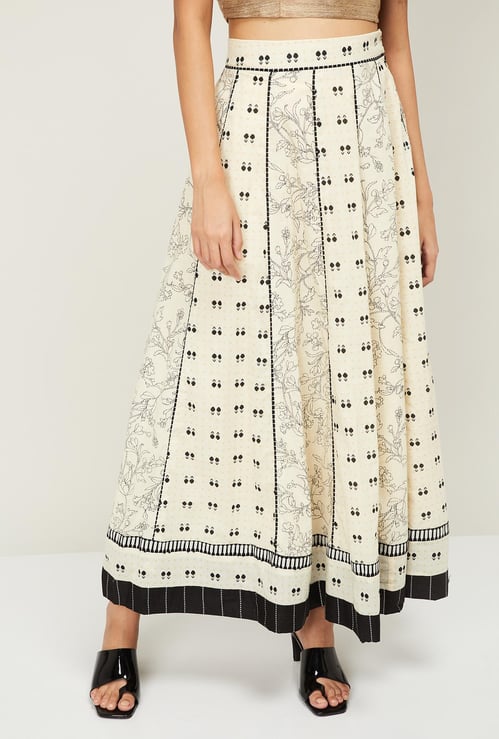 W Women Printed Elasticated A-line Skirt