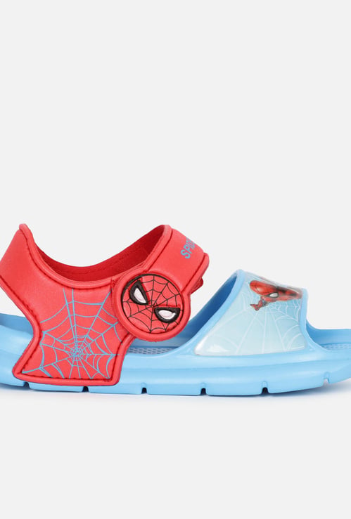 FAME FOREVER Boys Spiderman Print Velcro Strap Sandals