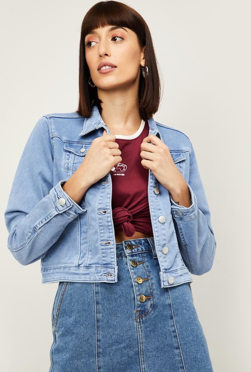 KRAUS Women Stonewashed Denim Jacket