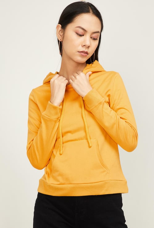 KRAUS Women Solid Hooded Sweatshirt