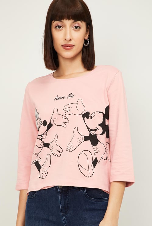 GINGER Women Printed Crew Neck Sweatshirt