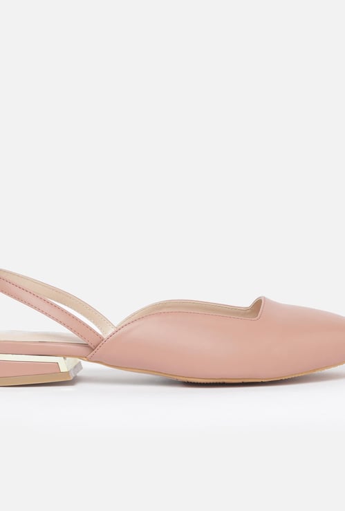 CODE Women Solid Slingback-Strap Ballerina Flats