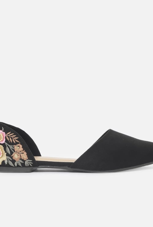 GINGER Women Embroidered D'Orsay Flats