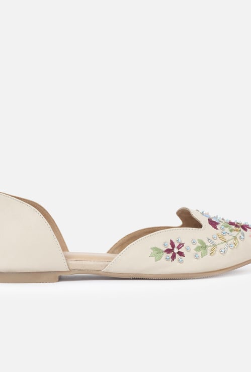 GINGER Women Embroidered D'Orsay Flats