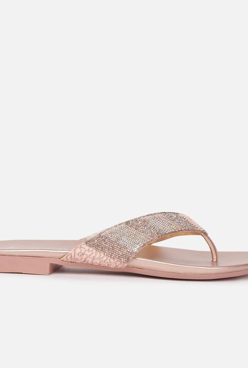 MELANGE Women Embellished Flat Sandals