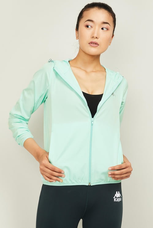 KAPPA Women Solid Hooded Sports Jacket
