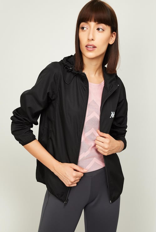 KAPPA Women Solid Hooded Sports Jacket