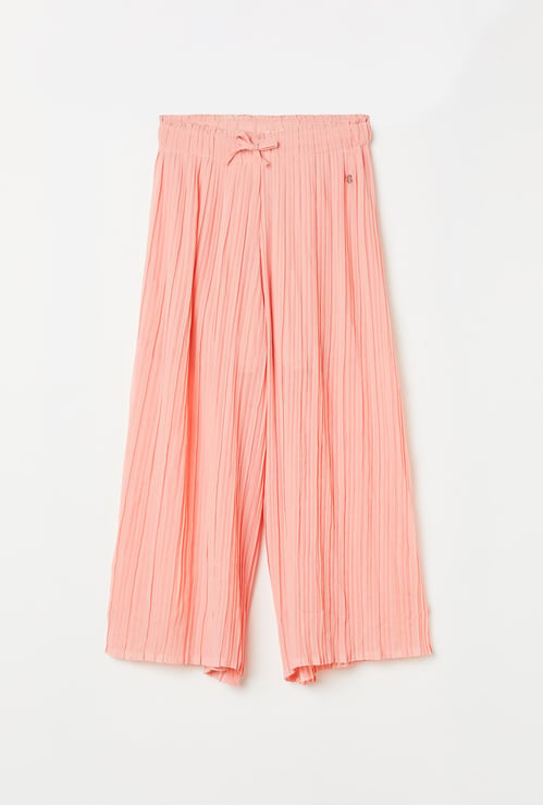 ALLEN SOLLY Girls Accordion Pleated Palazzo