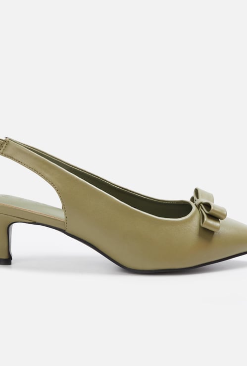 GINGER Women Bow Detailed Pointed Toe Heels