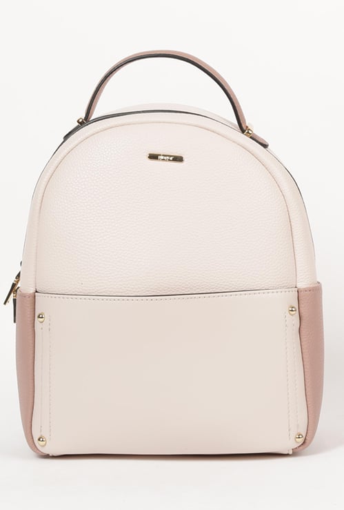 GINGER Women Colourblocked Zip-Closure Backpack