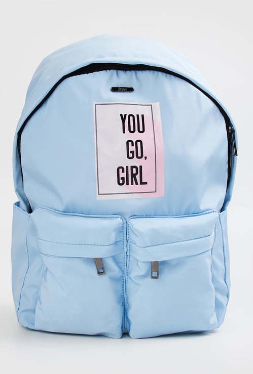 GINGER Women Printed Zip-Closure Backpack
