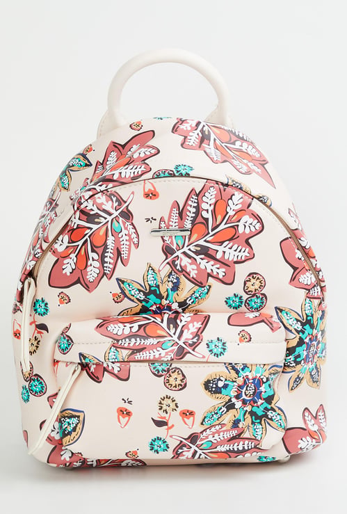 GINGER Women Printed Zip-Closure Backpack