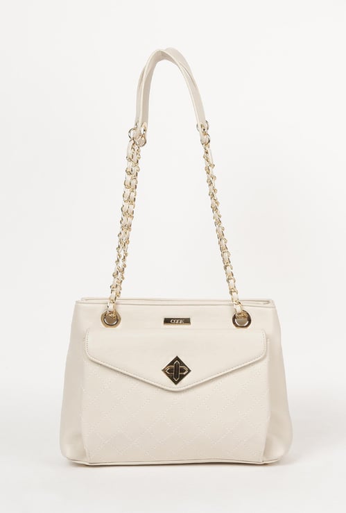 CODE Women Solid Zip-Closure Handbag