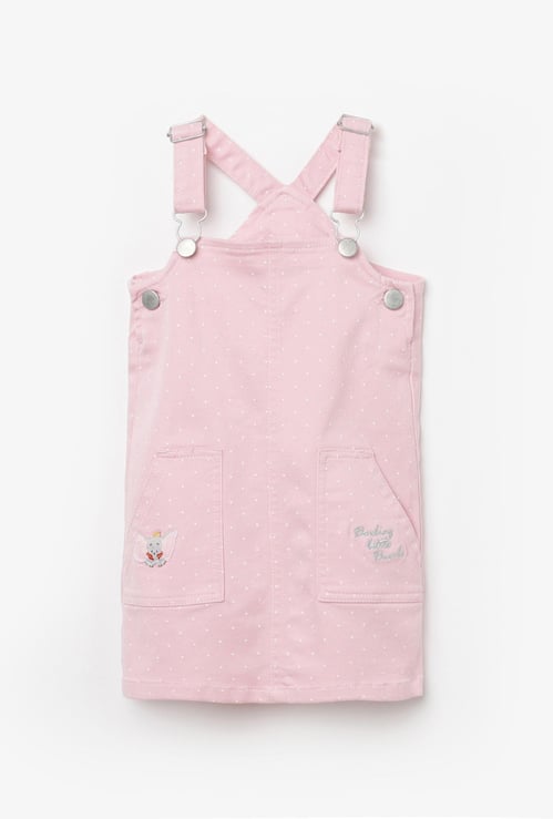 JUNIORS Girls Printed Woven Pinafore Dress