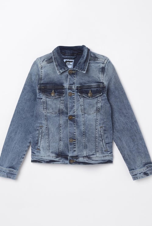 FAME FOREVER YOUNG Girls Medium-Washed Denim Jacket
