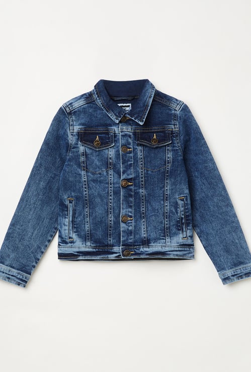FAME FOREVER KIDS Girls Medium Washed Denim Jacket