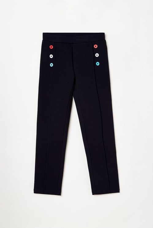 BOSSINI Girls Solid Elasticated Treggings